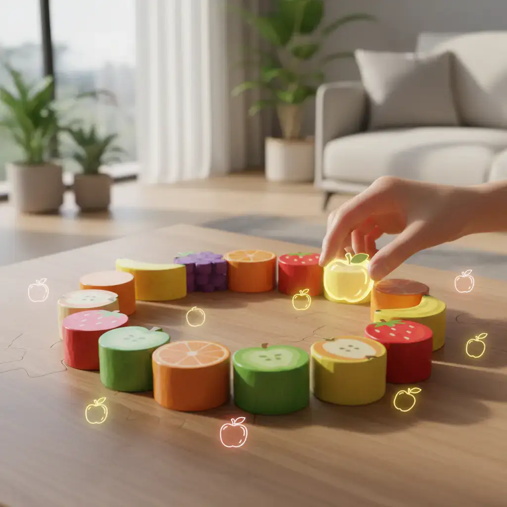 Obst-Puzzle Spielszene